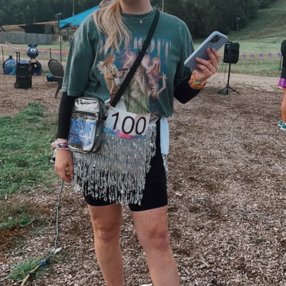 Amazon Silver Sequin Fringe Skirt